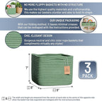 NaturalCozy Storage Cubes 9”x9”x7”Cotton Rope Woven Baskets - Image 2