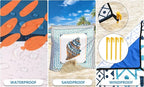 WIWIGO Beach Blanket Waterproof Sandproof Beach Mat 79" X 83"/10'x9'for 2-8 - Image 3