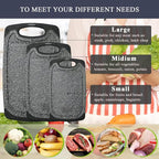 Plastic Cutting Board, 3 Pieces Dishwasher Safe Cutting Boards - Image 5