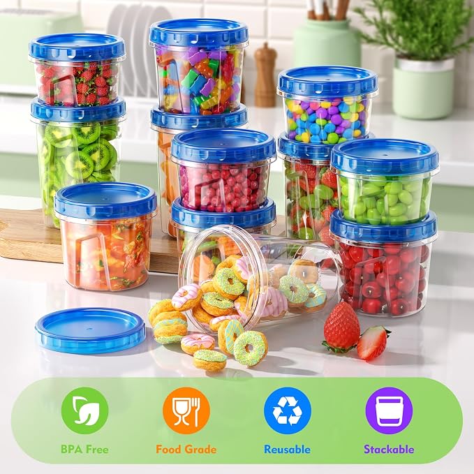 BiuLeon 12 Pack-17oz Freezer Storage Containers, Plastic Food Storage Containers - Image 6