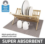 Drymate Jumbo XL Dish Drying Mat, Low-Profile, Super Absorbent, Quick Dry Fabric - Image 2