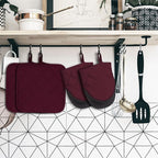 Oven Mitts and Pot Holders Set, Heat Resistant Silicone Kitchen Mini Oven - Image 7