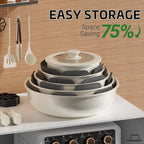 23 Pcs Pots and Pans Set Non Stick, Ceramic Cookware Set Non Toxic - Image 4