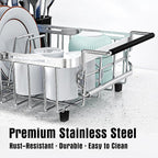 Expandable Dish Drying Rack in Sink, Stainless Steel Over The Sink Dish Drainer - Image 6