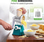 NutriChef 3 in 1 Cheese Grater & Shredder | Strong Suction Base, Rotary Handle - Image 4