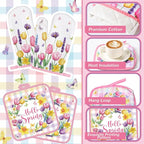 Fourluoo 10 Pcs Spring Flower Farmhouse Kitchen Decor Set Dish Towels Kitchen - Image 5
