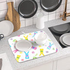 Easter Dish Drying Mat for Kitchen Counter Cute Bunny Floral Holiday Microfiber - Image 6