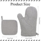 4 Pcs Oven Mitts and Pot Holders Heat Resistant Oven Mitts Sets Non Slip Oven - Image 3
