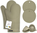 Rorecay 6pcs Oven Mitts and Pot Holders Sets Heat Resistant 500 Degrees by Rorecay