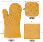 KEGOUU Oven Mitts and Pot Holders 6pcs Set, Kitchen Oven Glove High Heat - Image 2