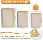 Baking Sheet Pan Set of 3, Nonstick Carbon Steel Cookie Sheets - Image 2