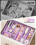 Canfanni 13 Pack Plastic Drawer Organizers Set, 3 Sizes Desk Drawer Organizer - Image 4
