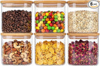 Moretoes 6 Pack 0.6qt Square Glass Storage Containers by Moretoes