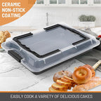 Sheet Cake Pan with Lid, Non-Stick Ceramic Coating Baking Pan, Oven Safe 450°F - Image 9