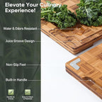 Heavy Duty Bamboo Cutting Board Set 3 Pack Non Toxic Juice Groove Charcuterie - Image 8