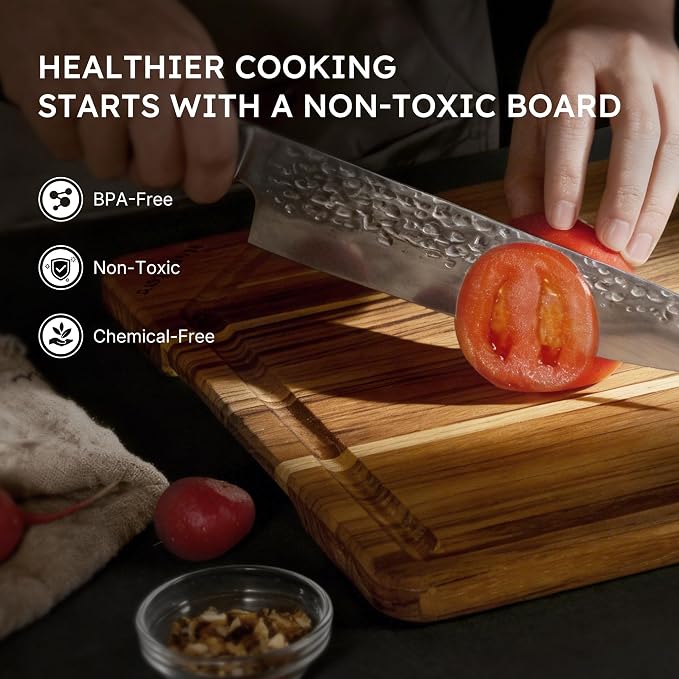Teak Wood Cutting Board 17inch Wooden Chopping Board - Image 7