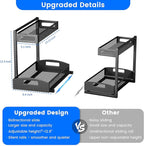 Petiza Under Sink Organizer, 2 Pack Height Adjustable Under Sink Organizers and - Image 2