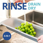 BLUE GINKGO Over the Sink Colander Strainer Basket - Image 3