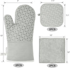 KEGOUU Oven Mitts and Pot Holders 6pcs Set, Kitchen Oven Glove High Heat - Image 2