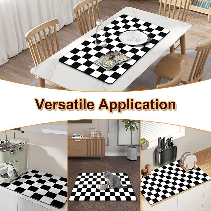 Dish Drying Mat for Kitchen Counter, Absorbent and Stain-Resistant Countertop - Image 6