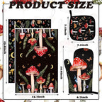 Bencailor 6 Pcs Mushroom Kitchen Towels Oven Mitts and Pot Holders Set - Image 3