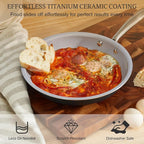 KITEXPERT Non Stick Frying Pans Set, Titanium Ceramic Pan Skillet Set Non Toxic - Image 6