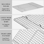 Baking Sheet with Cooling Rack Set, Deedro Stainless Steel Cookie Half Sheets - Image 4