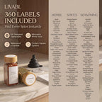 Glass Spice Jars with 360 Labels -24 pcs- 4oz- Spice Containers with Bamboo - Image 7