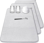 3 Pcs XXL Dish Drying Mat, Absorbent Microfiber Dishes Drainer Mats, Large Size by Meirrnyyu