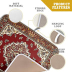 Giwawa Vintage Boho Dish Drying Mat Antique Tribal Rustic Red Floral Dish - Image 4