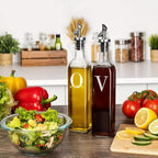 GREENOLIVE Olive Oil and Vinegar Dispenser Set - 17 oz. Glass Bottles - Stylish - Image 3