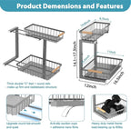 Liuoud Under Sink Organizer 2 Pack, 2 Tier Slide Out Large Capacity Height - Image 6