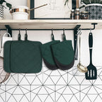 Oven Mitts and Pot Holders Set, Heat Resistant Silicone Kitchen Mini Oven - Image 7