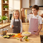 2 Pack Stripes Kids Apron, Kids Cooking Aprons - Image 5