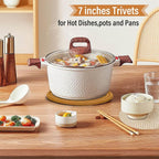 Tidponra Trivet Mats Set for Hot Dishes, 5 Heat Resistant Pot Holders for - Image 7