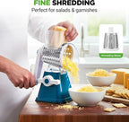 NutriChef 3 in 1 Cheese Grater & Shredder | Strong Suction Base, Rotary Handle - Image 4