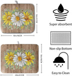 Rustic Daisy Floral Dish Drying Mat - Image 2