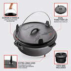 Uno Casa 6Qt Cast Iron Camping Dutch Oven - Image 2