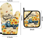 Sunflower Oven Mitts and Pot Holders Sets Vintage Floral Oven Gloves Heat - Image 4