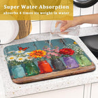 Small Dish Drying Mat for Kitchen Counter 16x18, Spring Summer Floral - Image 7