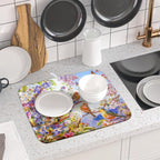 Spring Bird Dish Drying Mats for Kitchen Counter Floral Small Dish Drying Pad - Image 6