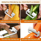 2-in-1 Vegetable Peeler with Wooden Handle, Premium Stainless Steel Peeler with - Image 4