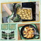 Bencailor 6 Pcs Marble Kitchen Decor Gold Pot Holders Oven Mitts 2 Dish Towels - Image 6