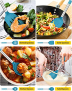 Pack of 4 Silicone Cooking Utensils Set, Non Stick Large Solid Spatulas - Image 3