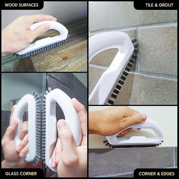 Grout Brush with Stiff Nylon Bristles, Heavy Duty Hand Grout Scrub Brush - Image 4