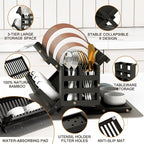Greenual Black Bamboo Dish Drying Rack - Image 5