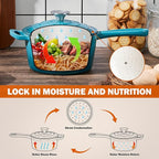 Homikit Cast Iron Sauce Pan, 2 Quart Enameled Cast Iron Saucepan - Image 4