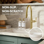 Vine Creations Clear Glass Soap Dispenser, 2 Pack Kitchen Soap Dispenser Set - Image 3