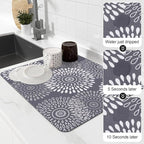 LuxStep Dish Drying Mat Super Absorbent Kitchen Counter Mat Rubber Backing - Image 4