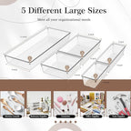 Criusia 14 PCS Clear Plastic Drawer Organizer Set - Image 2